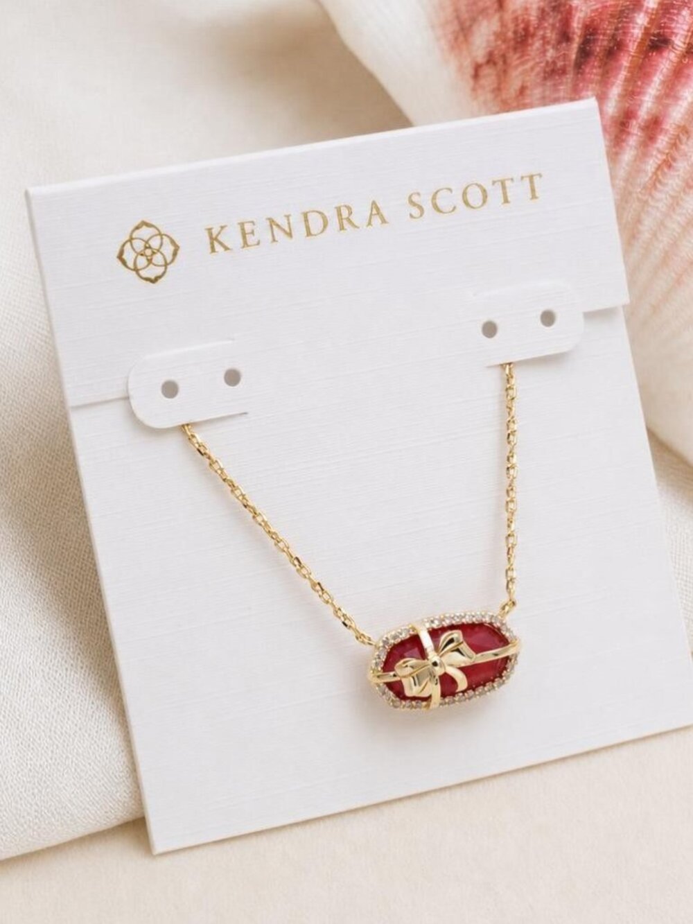 Kendra Scott Elisa Bow Dark Burgundy Necklace